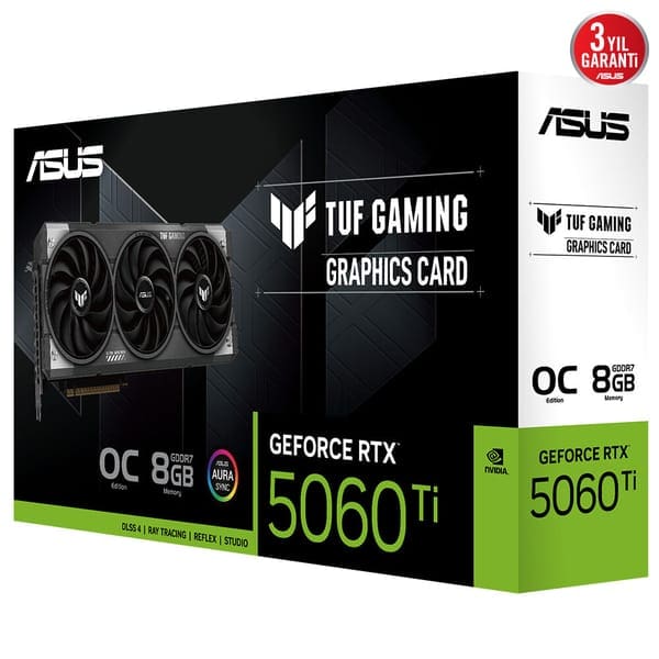 Asus Tuf Gaming Geforce Rtx 5060 Ti Oc 8gb Gddr7 128 Bit Dlss 4 Ekran Karti 12