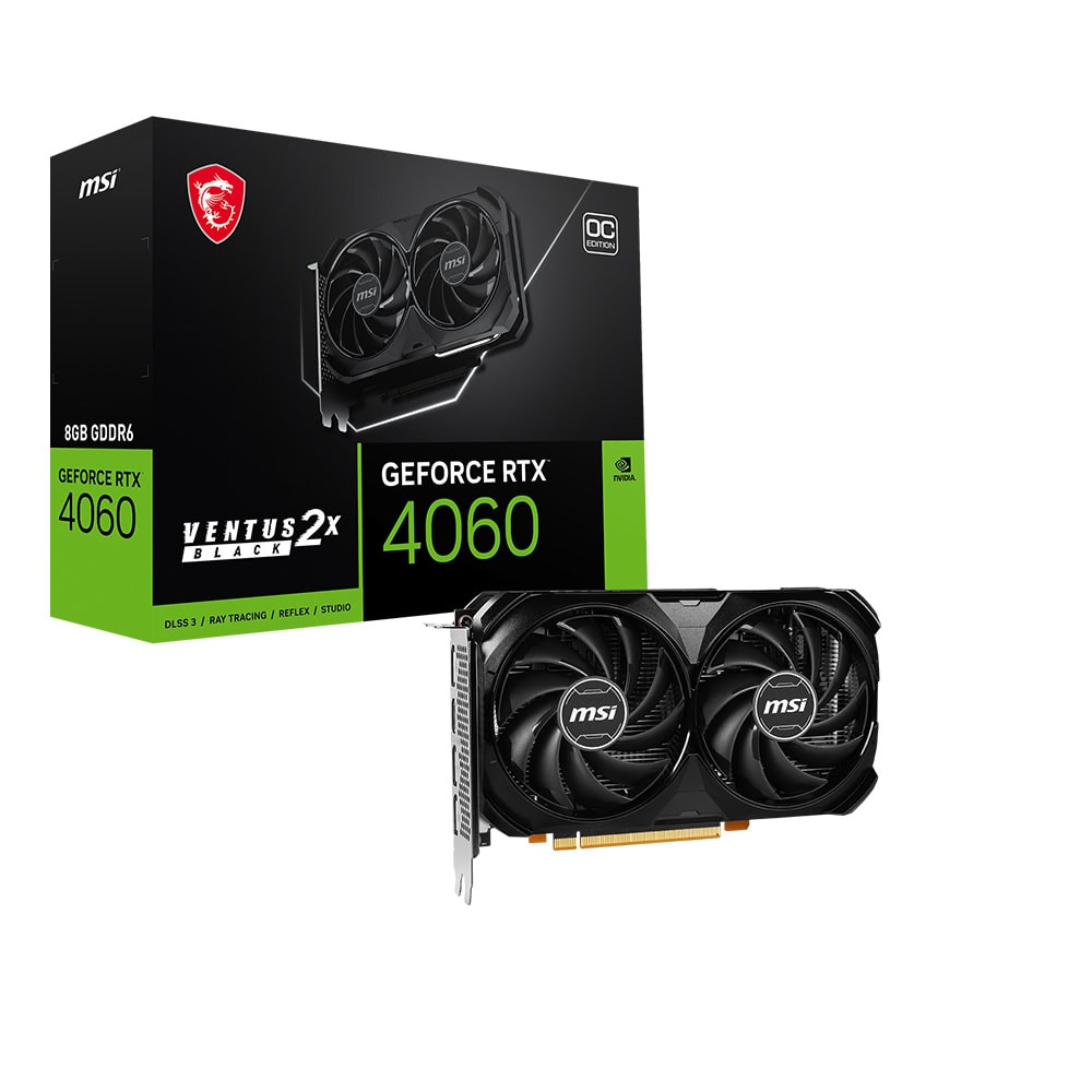 Msi Geforce Rtx 4060 Ventus 2x Black 8g 8gb Gddr6 128 Bit Dlss 3 Ekran Karti 1