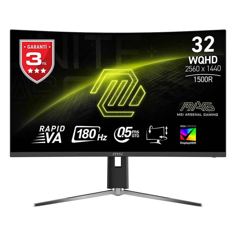 Msi Mag 32cq6pf 31 5 Inc 180hz 0 5ms Wqhd Adaptive Sync Kavisli Gaming Monitor 1