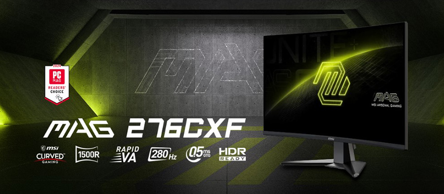 MSI MAG 276CXF 27 inç 280Hz 0.5ms Full HD Adaptive Sync Rapid VA Kavisli Gaming Monitör H2