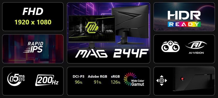 MSI MAG 244F Gaming Monitör H3