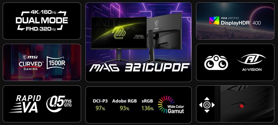 MSI MAG 321CUPDF Gaming Monitör h4