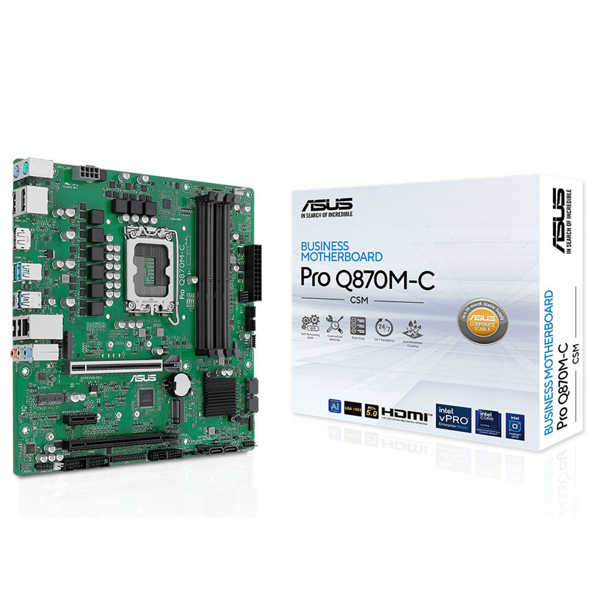 Asus Pro Q870m C Csm 6400mhz Oc Ddr5 Soket Lga1851 M 2 Hdmi Dp Matx Anakart 1
