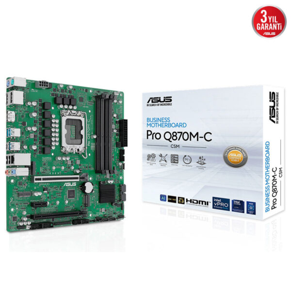 Asus Pro Q870m C Csm 6400mhz Oc Ddr5 Soket Lga1851 M 2 Hdmi Dp Matx Anakart 2
