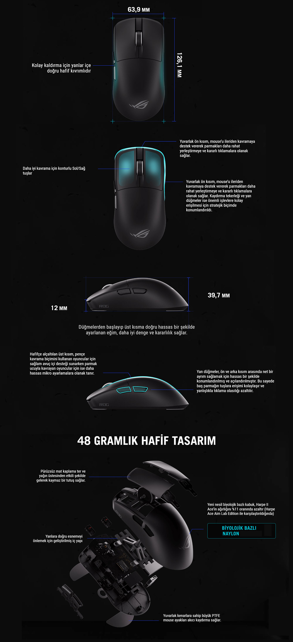 Asus Rog Harpe Ii Ace Beyaz Gaming Mouse H03