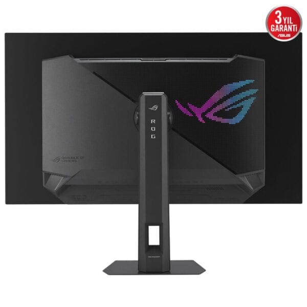 Yüksek çözünürlüklü ASUS ROG dizüstü oyun monitörü, şık tasarımı ve renkli RGB arkadan aydınlatmasıyla profesyonel ve oyuncu kullanımı için ideal.