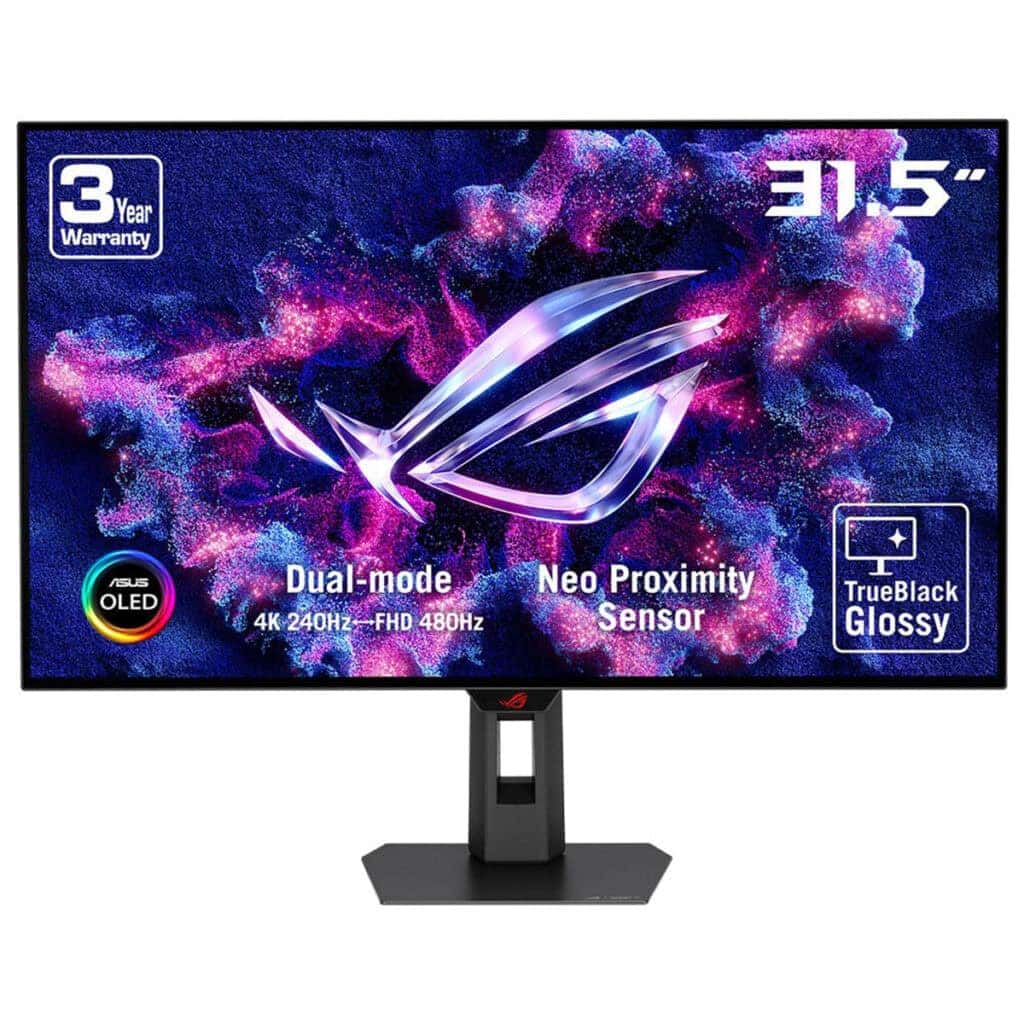 Yüksek çözünürlüklü 31.5 inç OLED oyun monitörü, hızlı tepki süresi ve üstün görüntü kalitesi ile profesyonel ve gamer kullanıcılar için ideal. Neon renkler ve teknolojik tasarım öne çıkıyor.