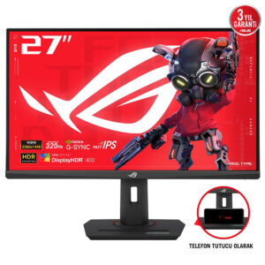 Overclock özellikli 27 inç gaming monitör, yüksek çözünürlük, HDR desteği, G-SYNC ve IPS ekran teknolojisi ile üstün oyun deneyimi sunar.