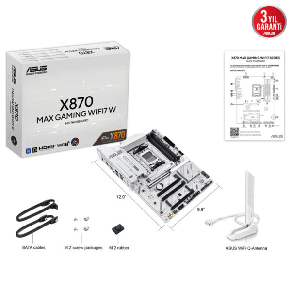 Asus X870 Max Gaming Wifi7 W 8000mhz Oc Ddr5 Am5 Soket M 2 Hdmi Usb4 Atx Anakart 10