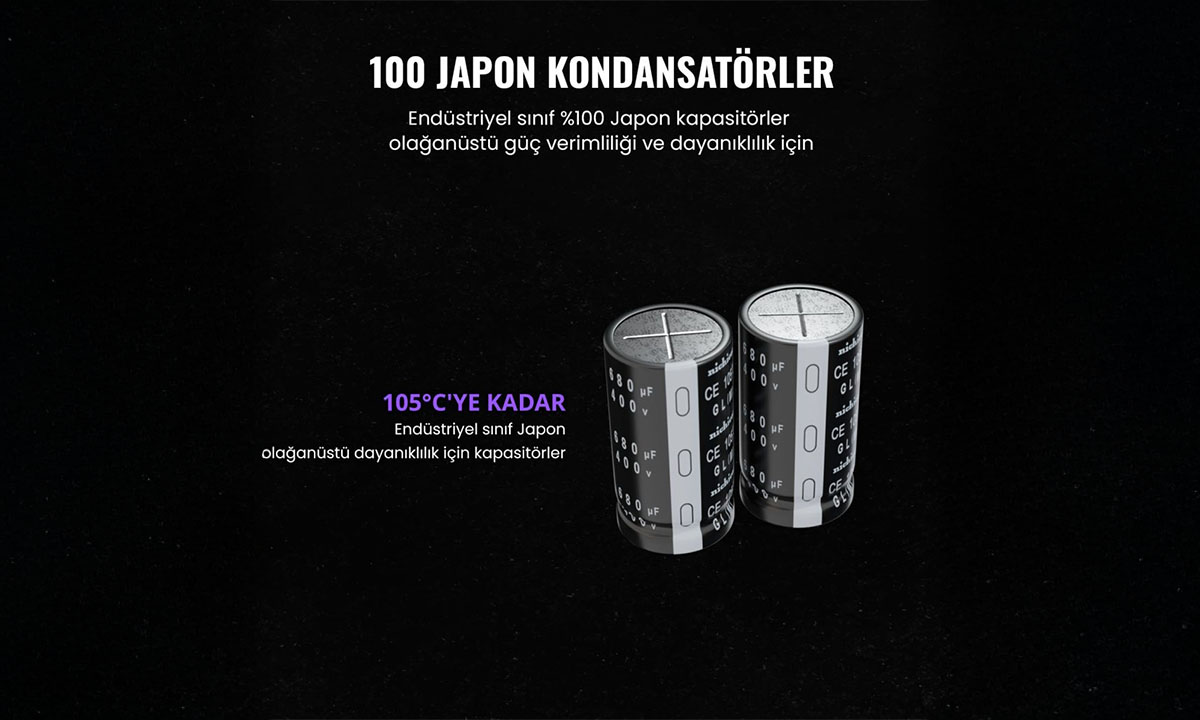 ENDÜSTRİYEL SINIF %100 JAPON KONDANSATÖRLER