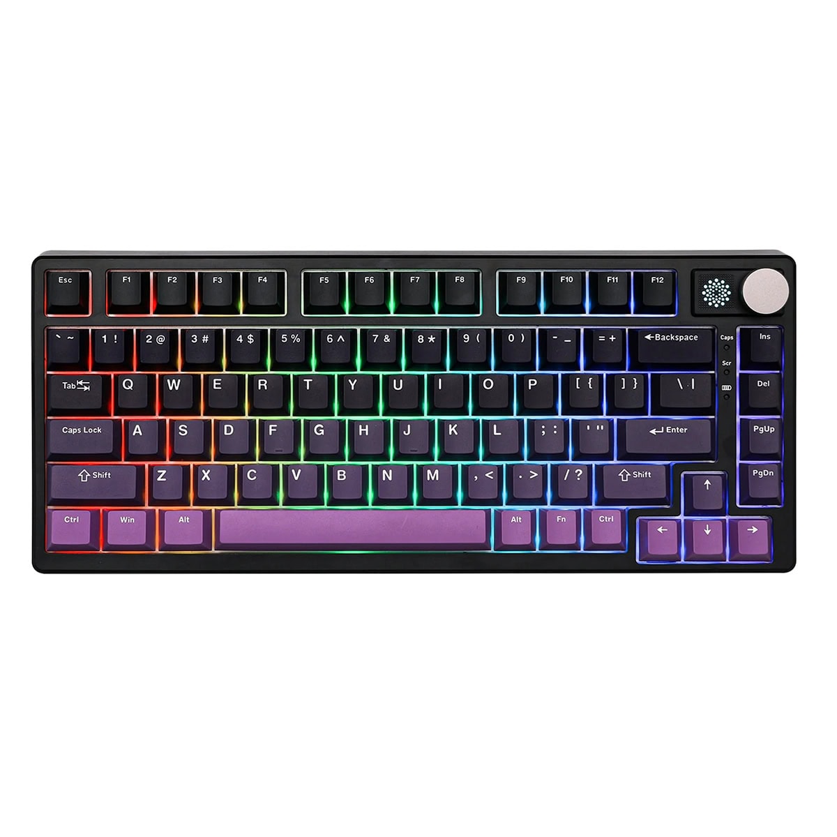 Epomaker He75 Mag Black Purple Hall Effect Gateron Magnetic White Manyetik Switch Rgb Kablosuz Hotswap Mekanik Gaming Klavye 1