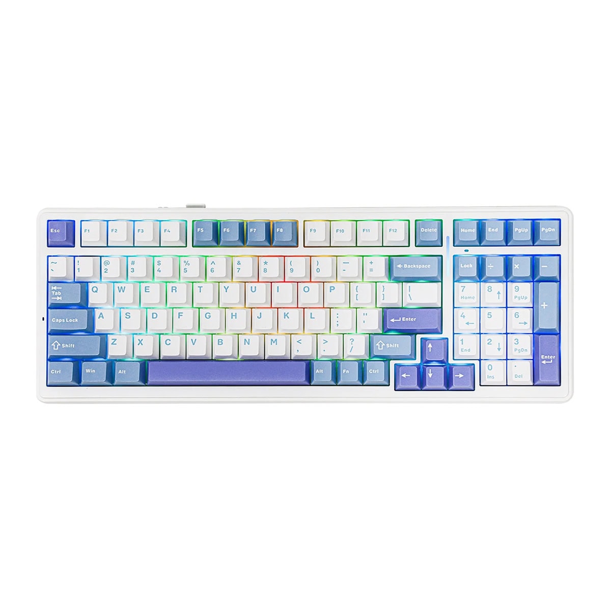 Epomaker X Aula F99 White Blue Leobog Greywood V3 Switch Rgb Kablosuz Hotswap Mekanik Gaming Klavye 1