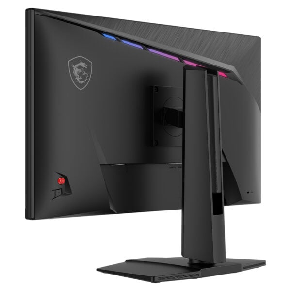 MSI MAG 272URDF E16 27 inç 320Hz FHD ve 160Hz 4K UHD Dual-Mode oyun monitörü, şık tasarım ve RGB aydınlatma detaylarıyla dikkat çekiyor.
