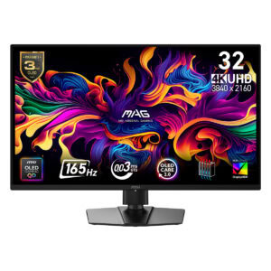 3840x2160 32 inç MSI MAG OLED oyun monitörü, 165Hz yenileme hızı ve 0.003ms tepki süresi ile yüksek performanslı oyun ekranı, DisplayHDR ve VESA sertifikası özellikleriyle üstün görsel deneyim sağlar.