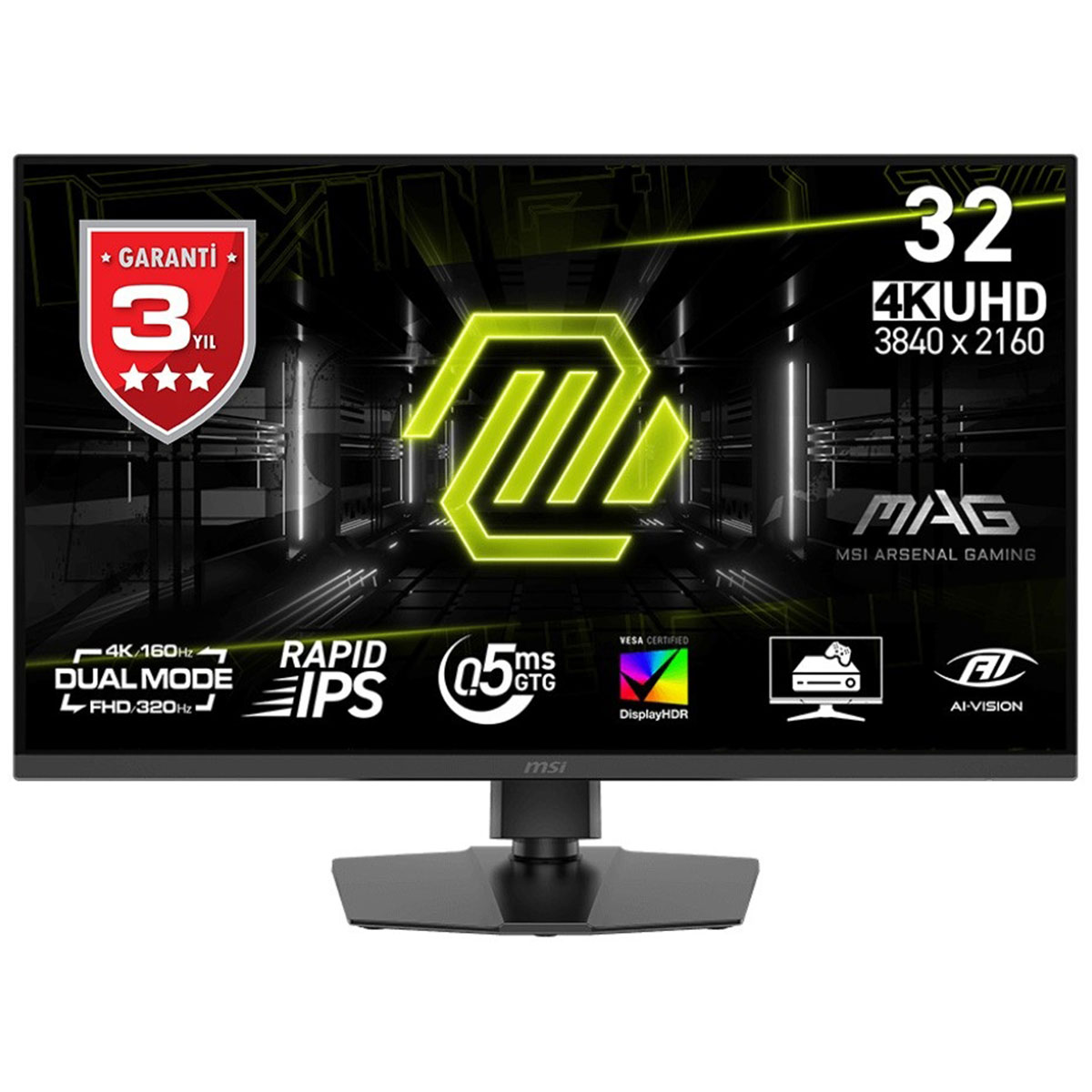 Msi Mag 322urdf E16 31.5 Inç 160hz 4k Uhd 0.5ms 320hz Full Hd Dual Mode Adaptive Sync Rapid Ips Gaming Monitör 1