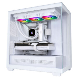 Beyaz renkli Thermalright Frozen Horizon 360 ARGB V2 sıvı soğutucu, 360mm radyatör ve RGB aydınlatma ile yüksek performanslı işlemci soğutma çözümü.