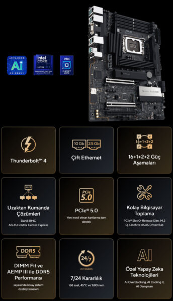 Pro WS Z890-ACE SE ASUS PRO WS Z890-ACE SE Anakart H3