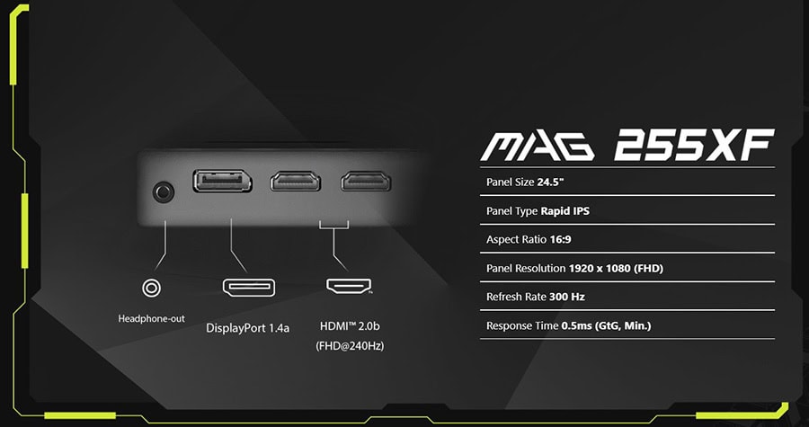 MSI MAG 255XF Gaming Monitör H11