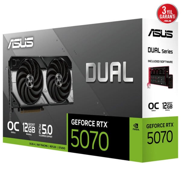 Asus Dual Geforce Rtx 5070 Oc 12gb Gddr7 192 Bit Dlss 4 Ekran Kartı 17