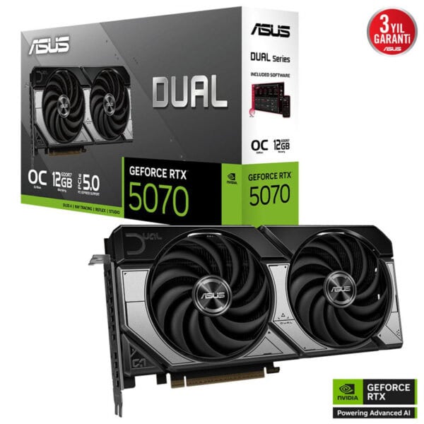 Asus Dual Geforce Rtx 5070 Oc 12gb Gddr7 192 Bit Dlss 4 Ekran Kartı 2