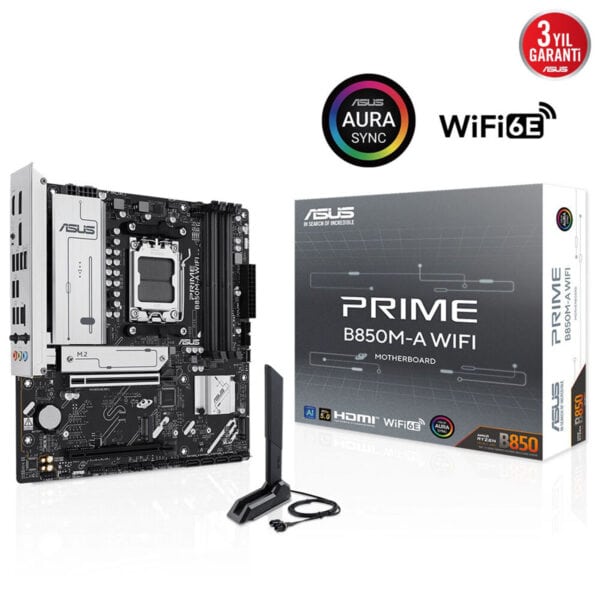 Asus Prime B850m A Wifi 8000mhz (oc) Ddr5 Soket Am5 M.2 Hdmi Dp Matx Anakart 2