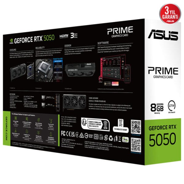 Asus Prime Geforce Rtx 5050 8gb Gddr6 128 Bit Dlss 4 Ekran Karti 18