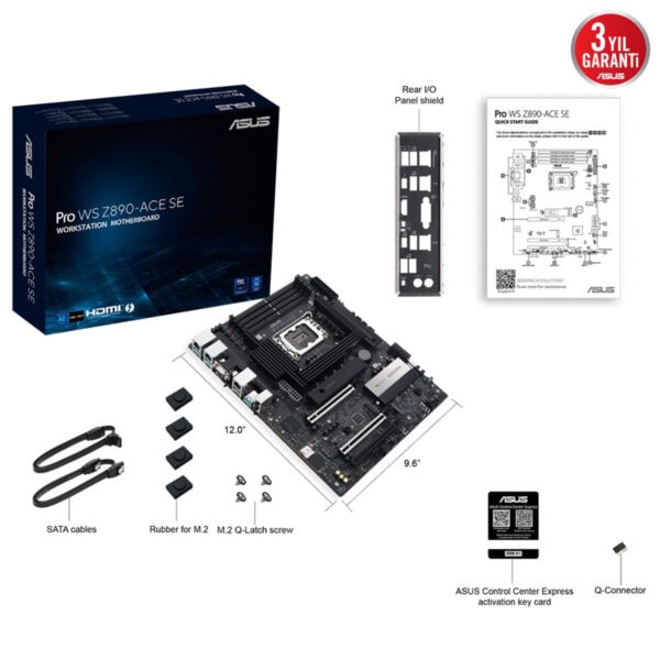 Asus Pro Ws Z890 Ace Se 9066mhz (oc) Ddr5 Lga1851 M.2 Hdmi Atx Anakart 8