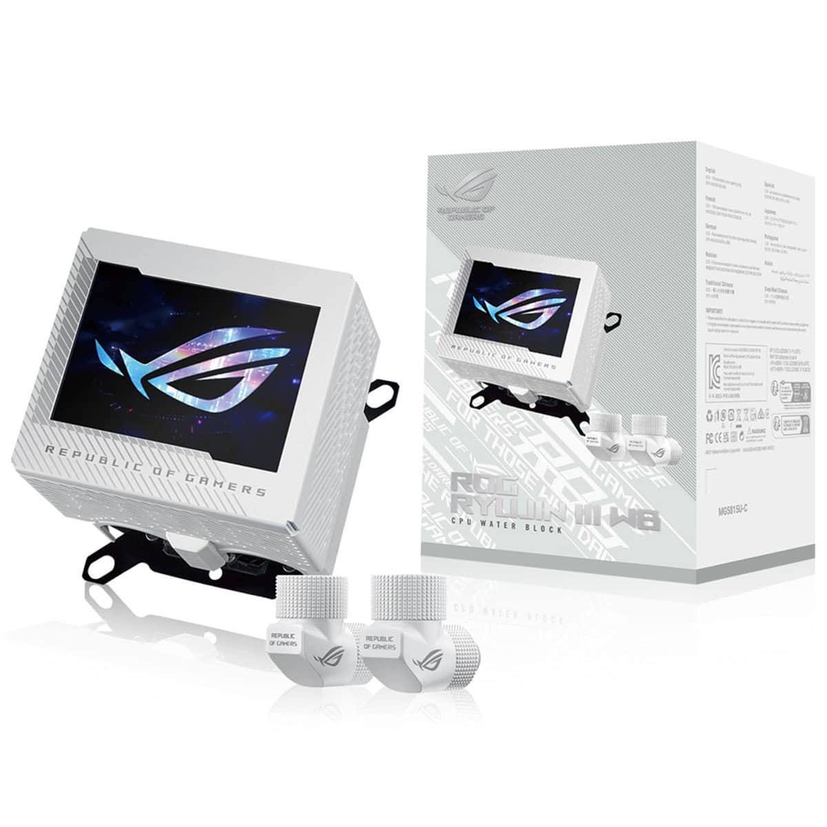 Asus Rog Ryujin Iii Wb White Edition Lcd Intel Amd Uyumlu İşlemci Soğutucu Blok 1