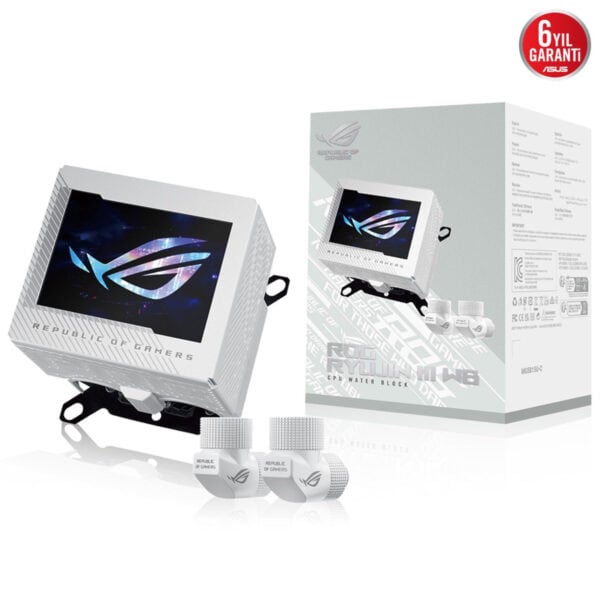 Asus Rog Ryujin Iii Wb White Edition Lcd Intel Amd Uyumlu İşlemci Soğutucu Blok 2