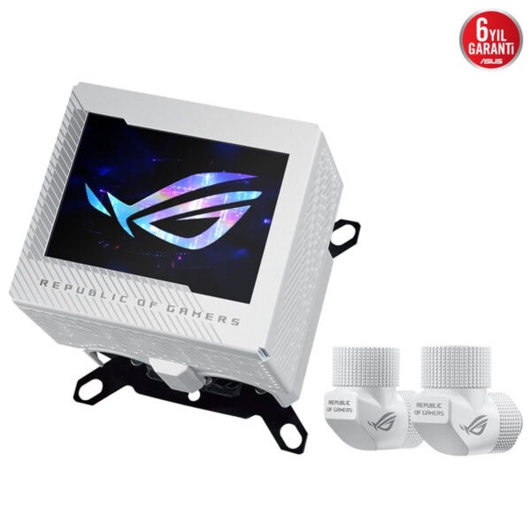 Asus Rog Ryujin Iii Wb White Edition Lcd Intel Amd Uyumlu İşlemci Soğutucu Blok 4