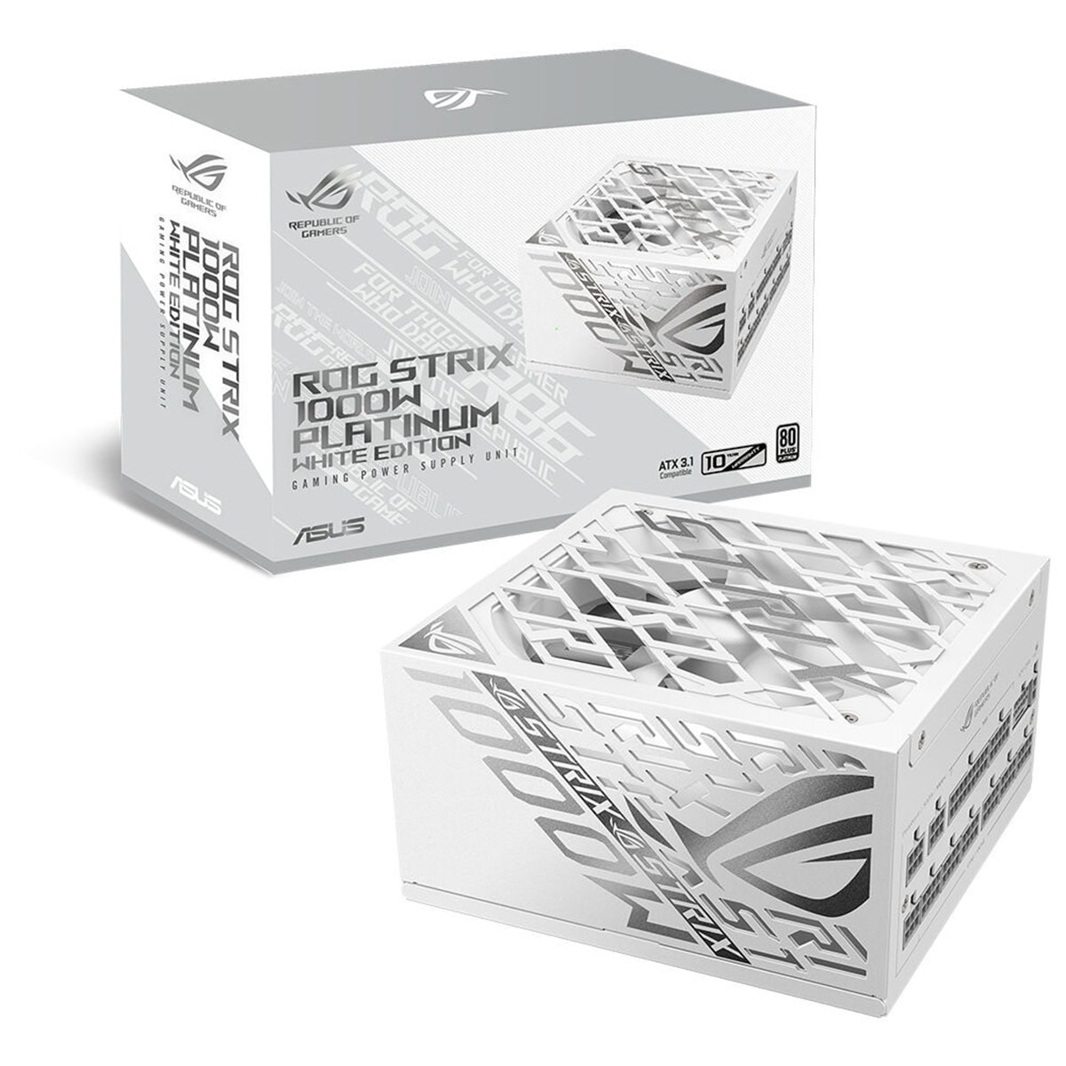 Asus Rog Strix 1000p White Edition 1000w 80 Platinum Pcie 5 1 Full Moduler Atx 3 1 Guc Kaynagi 1