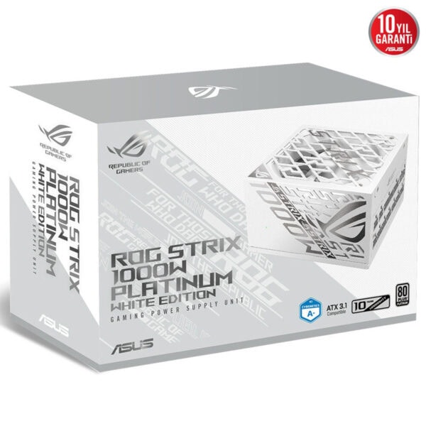 Asus Rog Strix 1000p White Edition 1000w 80+ Platinum Pcie 5.1 Full Modüler Atx 3.1 Güç Kaynağı 18