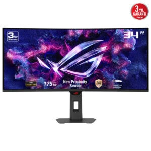 Yüksek çözünürlüklü 34 inç oyun monitörü, OLED ekran, 2560x1440 QHD, 175Hz yenileme hızı, Neo Proximity Sensör ve Extreme Low Motion Blur teknolojisi ile üstün oyun deneyimi sağlar.