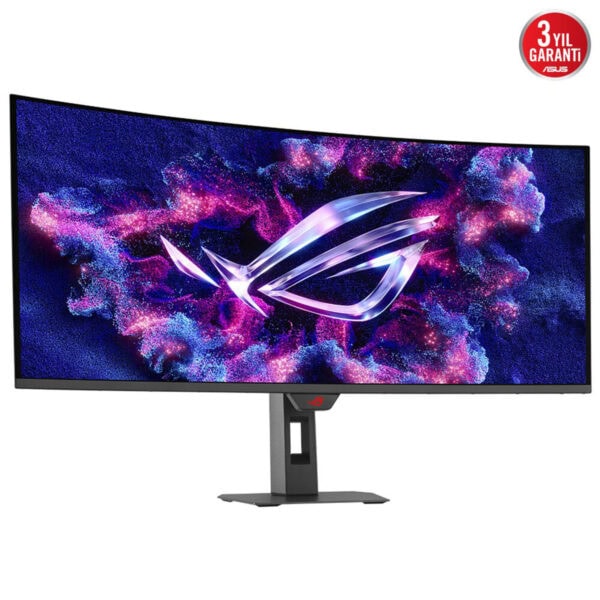 Yüksek kaliteli oyun monitörü, ASUS ROG markası ile ultra geniş ekran ve canlı renkler, oyun ve grafik tasarımı için ideal.
