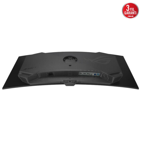 Yüksek çözünürlüklü ASUS ROG kitaplık ekran monitörü arka görünüm, oyuncular ve profesyoneller için optimize edilmiş, gelişmiş bağlantı noktaları ve tasarımıyla görsel detaylar içerir.