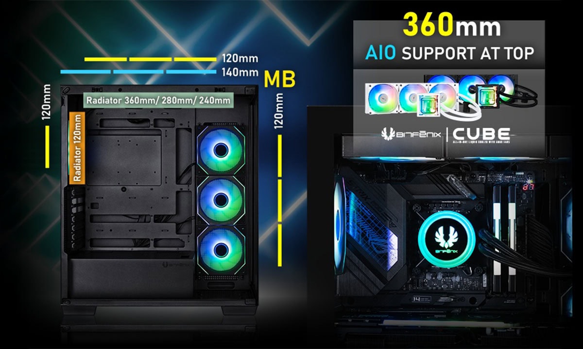 BitFenix X8 FISHTANK Gaming Kasa H1