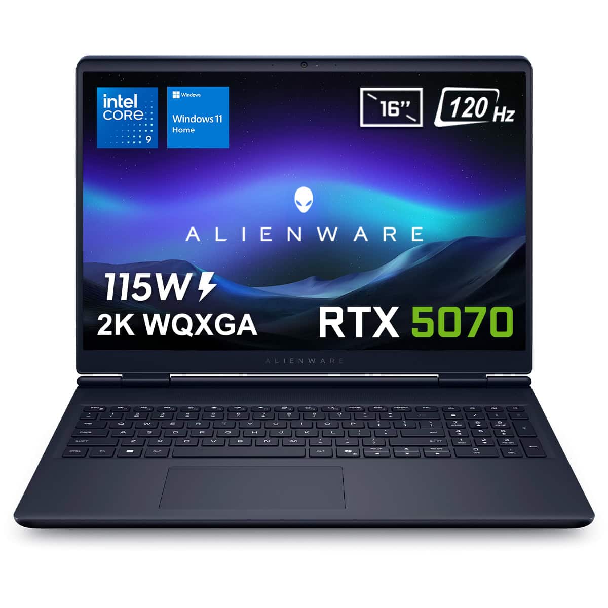 Dell Alienware 16 Aurora Intel Core 9 270h 32gb Ddr5 1tb Ssd Rtx5070 8gb 115w 16 Inc 2k Wqxga 120hz Wva W11 Home Gaming Laptop Ac16250 C932157w F1