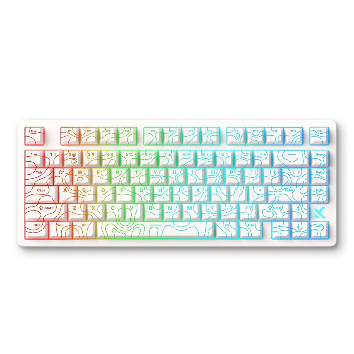 Mchose Jet 75 E Sport White Topographic U Hall Effect Starburst Manyetik Switch Rgb Hotswap Mekanik Gaming Klavye Mc Jet75 2 1