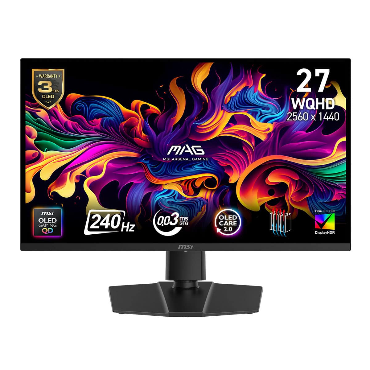 Msi Mag 271qp Qd Oled X24 26.5 Inç 240hz 0.03ms 2k Wqhd Adaptive Sync Qd Oled Pivot Gaming Monitör 1