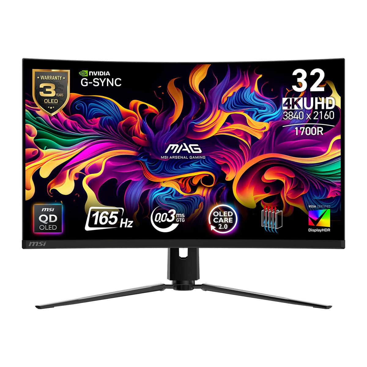 Msi Mag 321cup Qd Oled 31.5 Inç 165hz 0.03ms 4k Uhd Adaptive Sync Qd Oled Kavisli Gaming Monitör 1