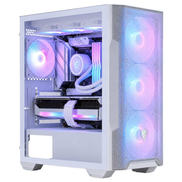 Msi Mag Forge M100r White Argb Mesh Temperli Cam Usb 3 2 Mid Tower Matx Gaming Kasa T2