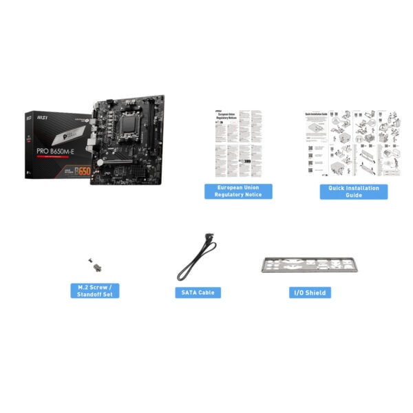 Msi Pro B650m E 6800mhz (oc) Ddr5 Soket Am5 M.2 Hdmi Vga Matx Anakart 7