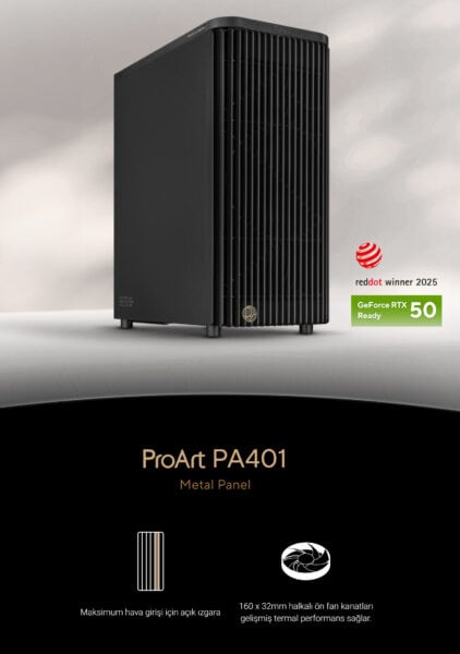 ASUS ProArt PA401 Metal Panel Siyah ATX Gaming Kasa h2