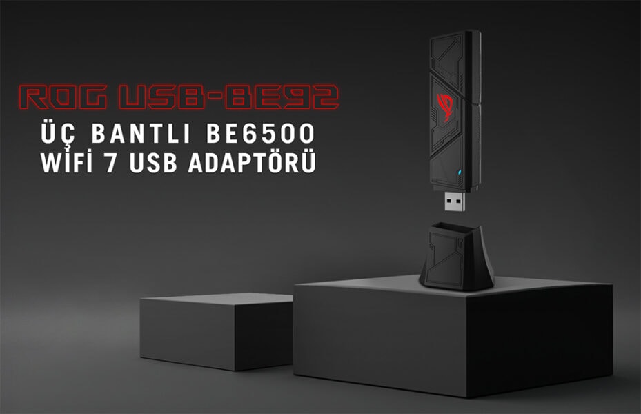 ASUS ROG USB-BE92 BE6500 Tri-Band WiFi7 USB Adaptör h2