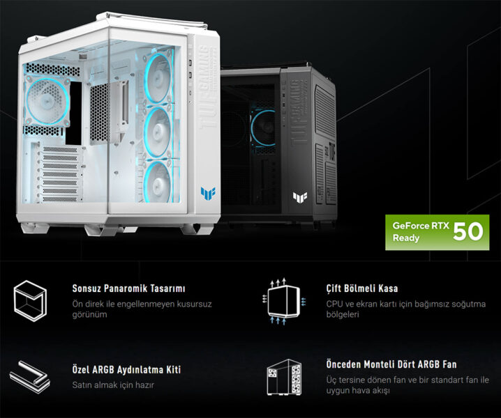 ASUS TUF Gaming GT502 Horizon ARGB Siyah Gaming Kasa h2