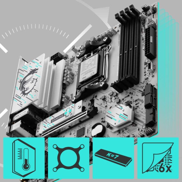 MSI B840M GAMING PLUS WIFI6E 8000MHz (OC) Anakart H4
