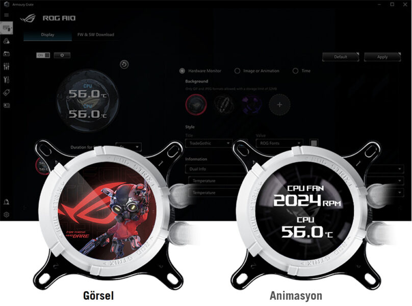 ROG STRIX LC III 360 ARGB LCD WHITE EDITION ASUS ROG Strix LC III 360 ARGB LCD Beyaz İşlemci Sıvı Soğutucu H5