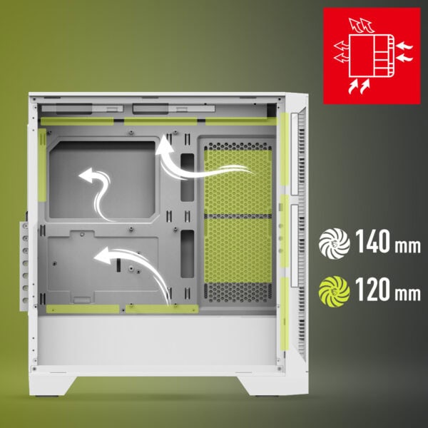 MSI MAG FORGE 320R AIRFLOW WHITE Gaming Kasa H7