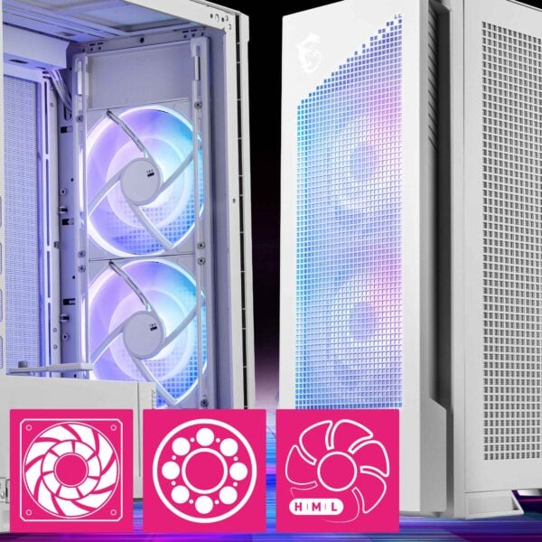 MSI MPG VELOX 300R AIRFLOW PZ WHITE Gaming Kasa h7
