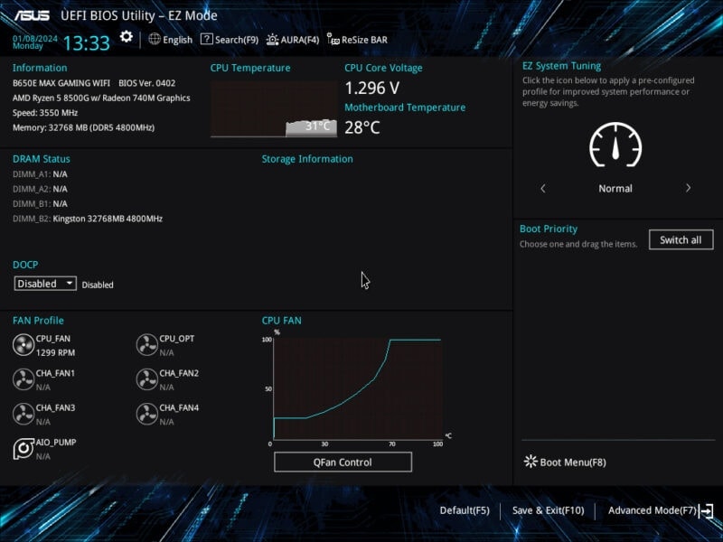 ASUS B850M MAX GAMING WIFI Anakart h8
